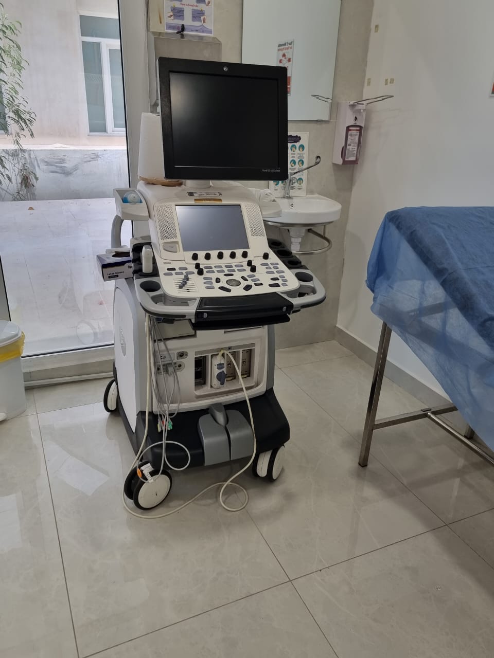 Echocardiography machine in a Salam Polyclinic consulting room